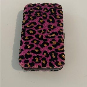 Pink Leopard Glitter Case and Wallet